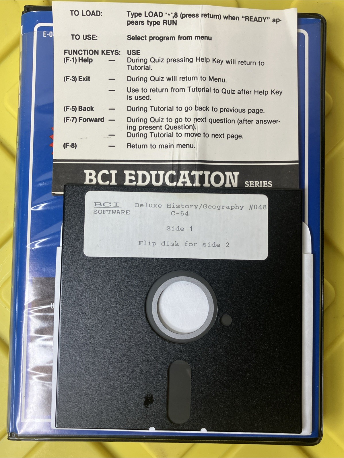 Commodore 64 – History & Geography 5.25” Floppy & Original Box TESTED, WORKING