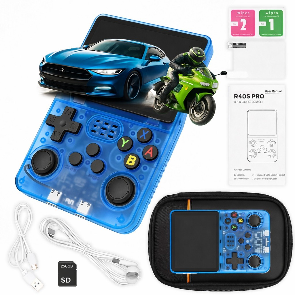 R36S R40S PRO Handheld Video Game Console 30000 Games 3.5 Inch Screen