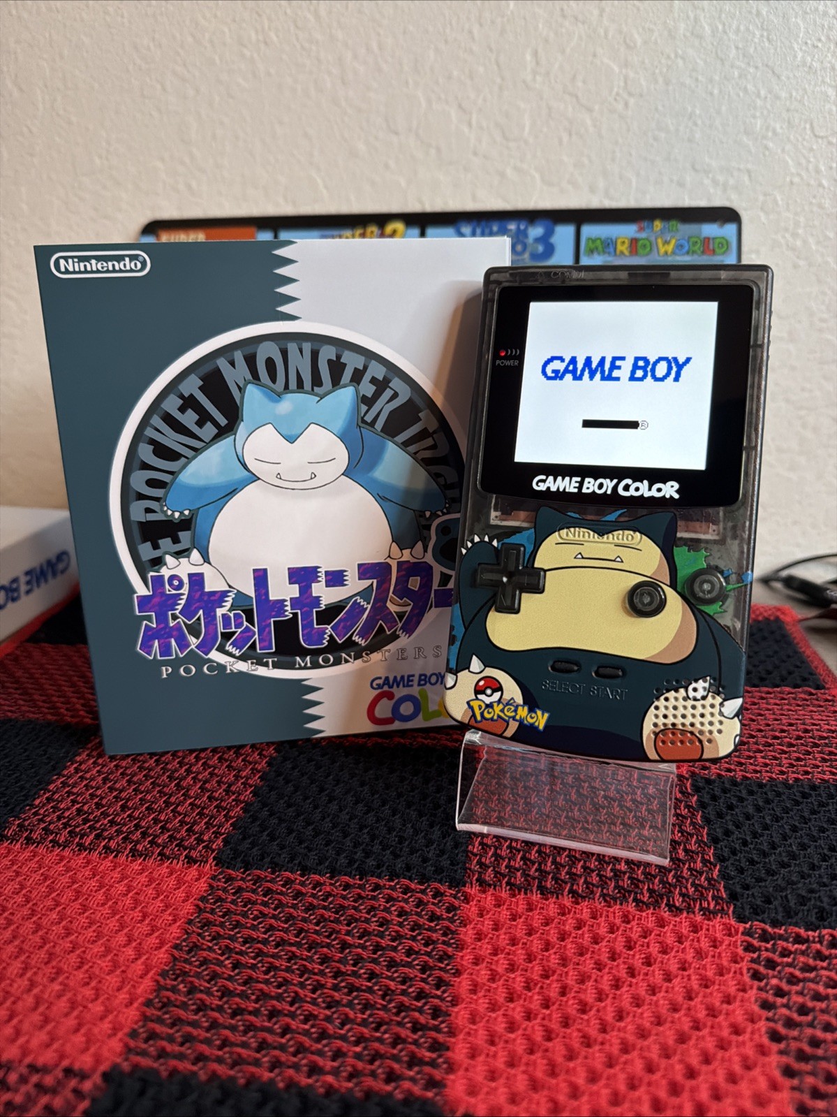 Nintendo Gameboy Color – Custom Snorlax Shell – With Upgraded IPS Screen + Box