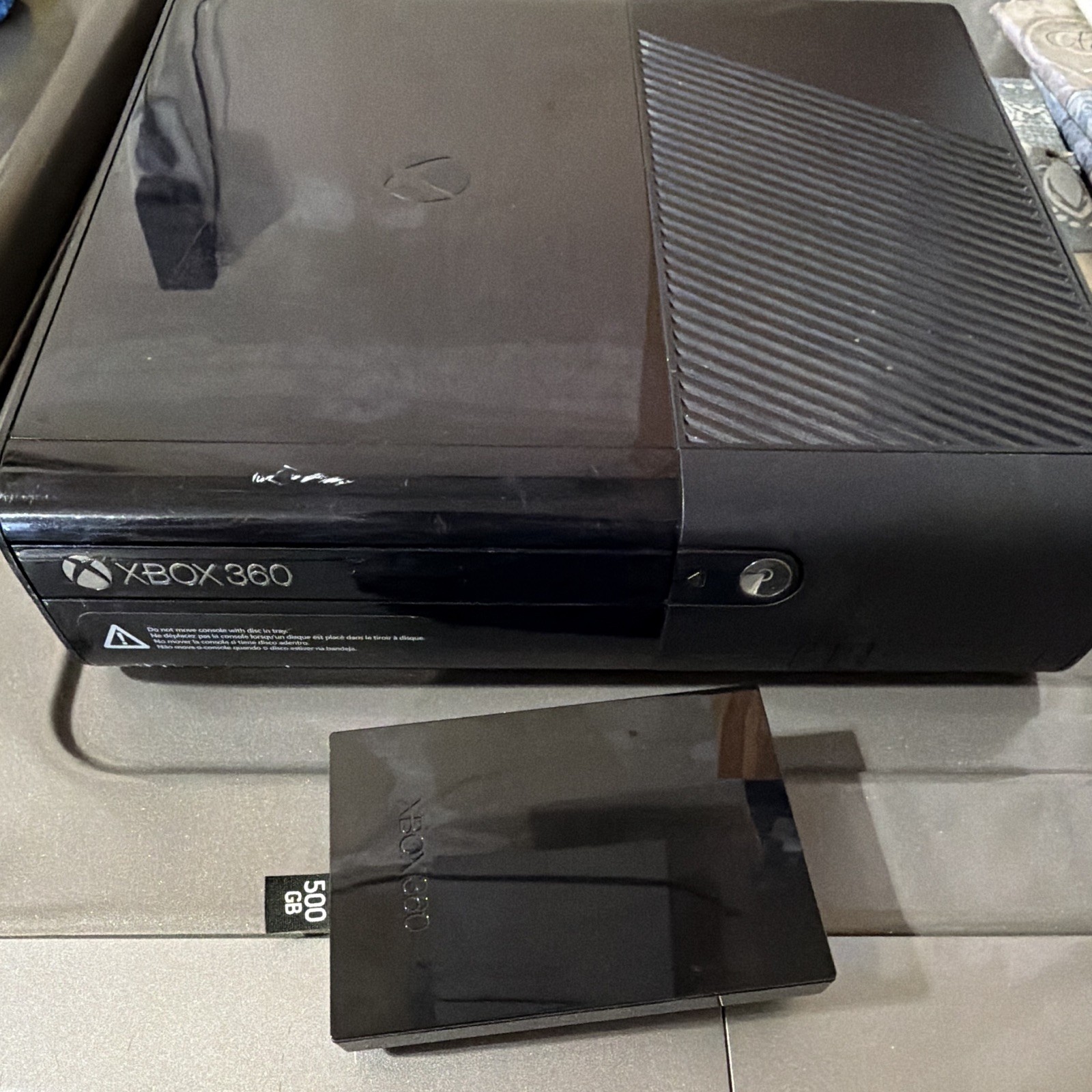 Microsoft Xbox 360 E 1538 Black Console 500GB HDD HDMI 1080p NTSC-U/C