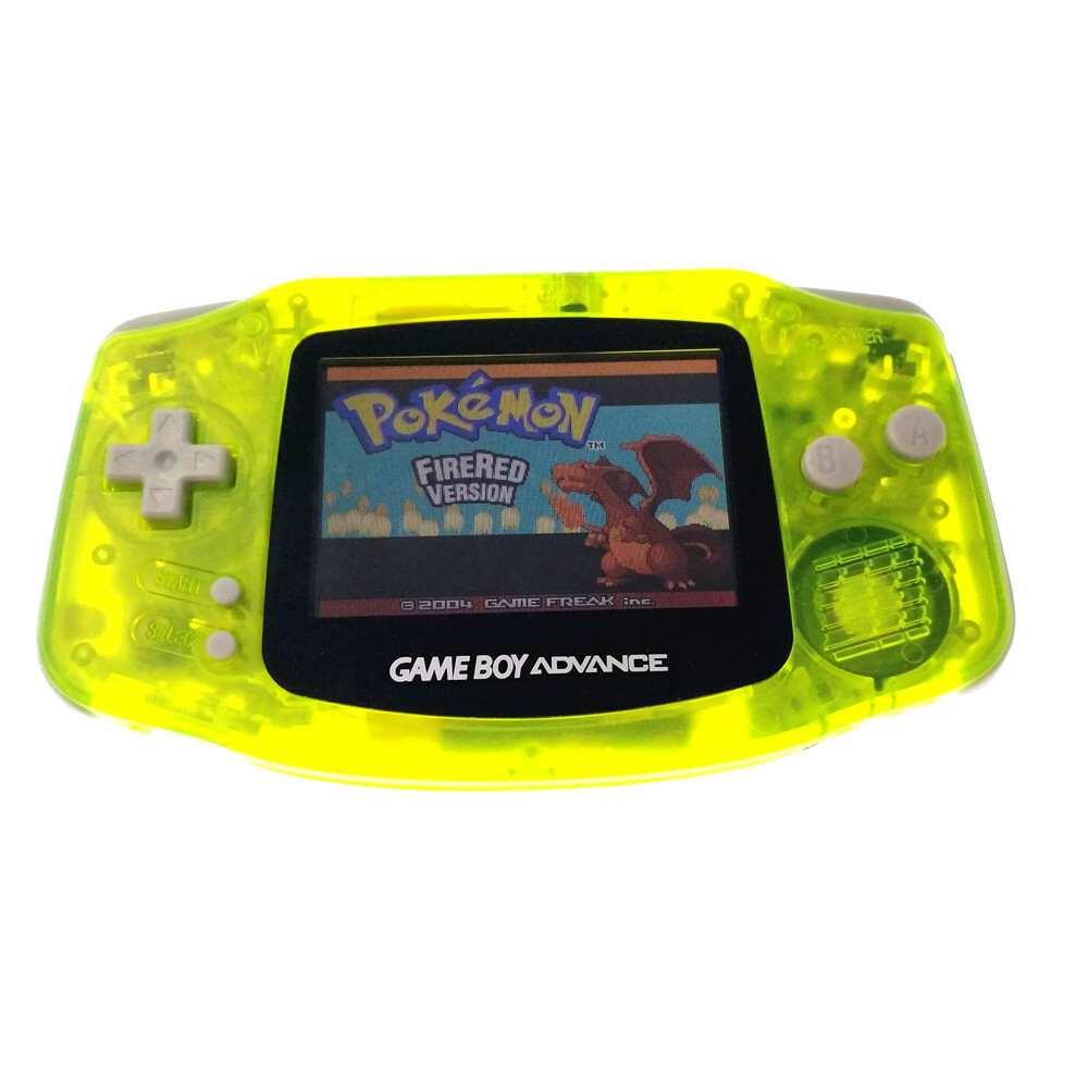 Clear Yellow AGS-101 Backlight Backlit Screen Game Boy Advance GBA game Console