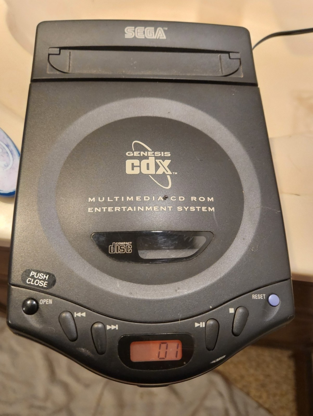 Sega Genesis CDX Black Console Mk-4121 Device, 2 Controllers, Untested