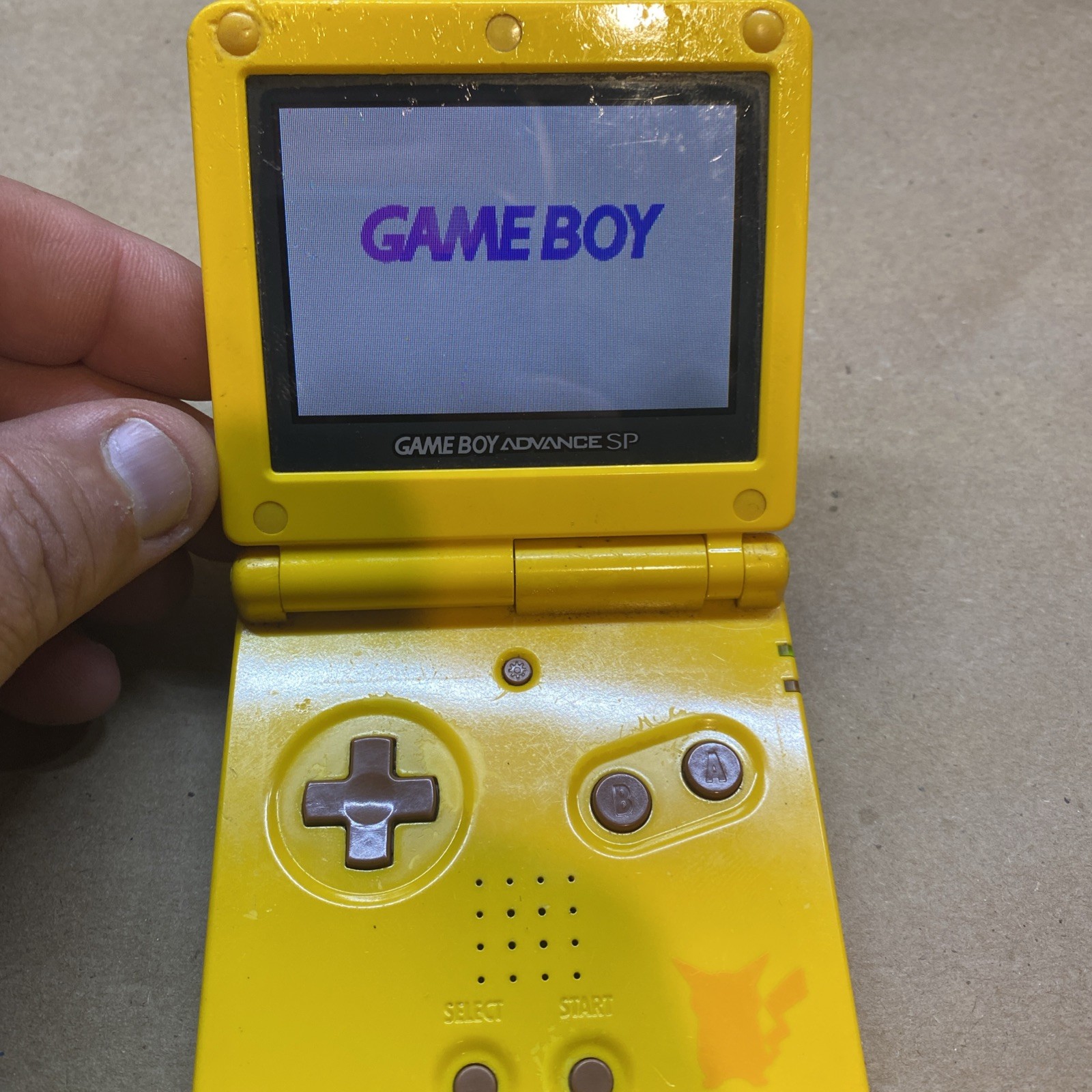 Pikachu Edition Nintendo GameBoy Advance SP Handheld Tested Working Authentic !!