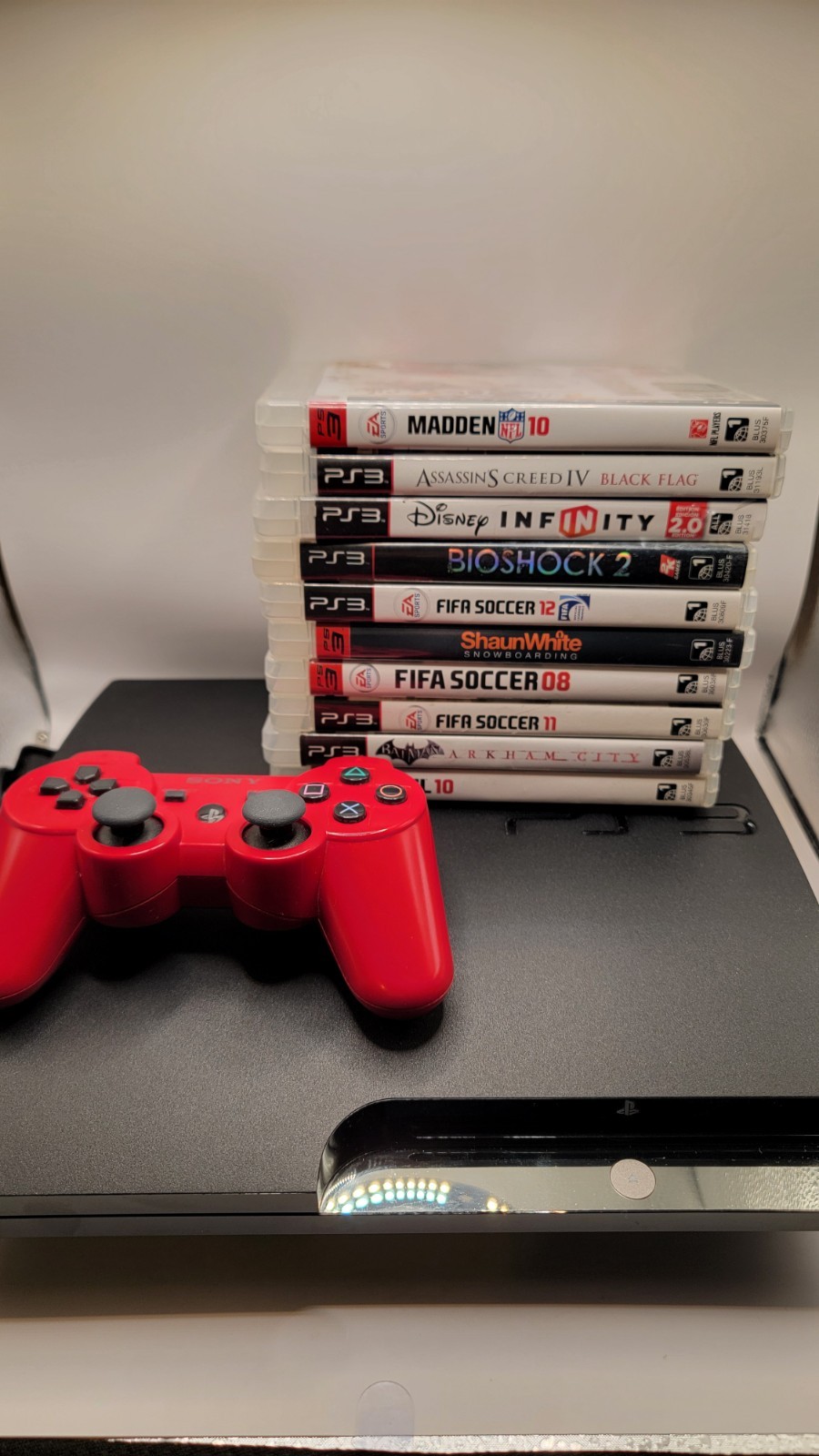 Sony PlayStation 3 Slim PS3 CECH-2501A 160GB Console w/ Controller & 10 Game Lot