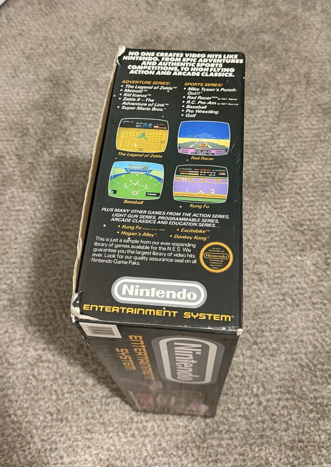Original Nintendo NES Action Set System 100% CIB Complete Box NOT Working READ