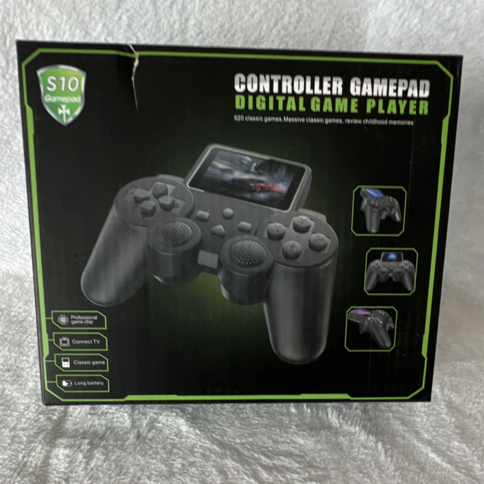 S10 Handheld System Black Built-in Screen Classic Games Connect TV USB RCA