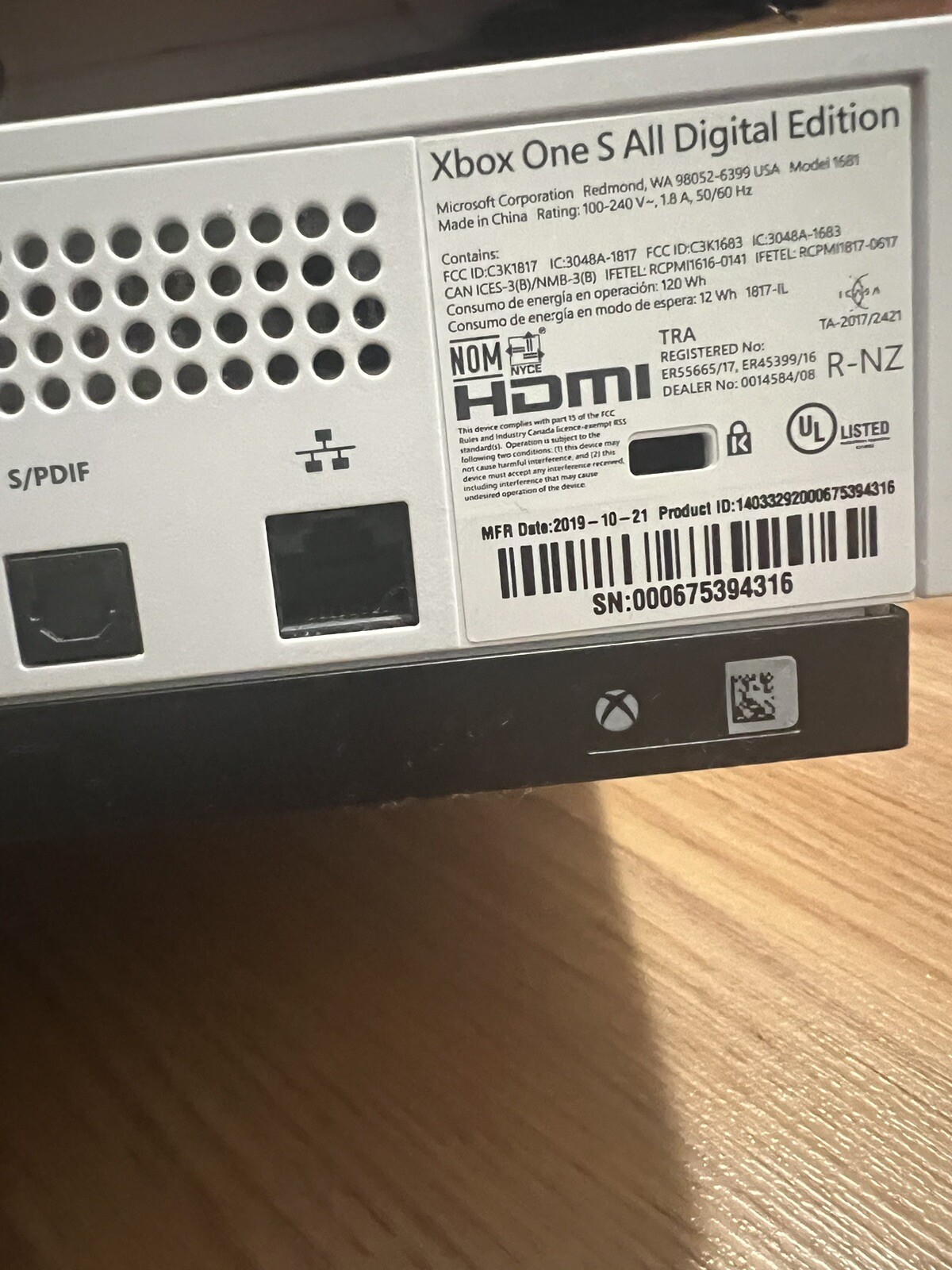 Microsoft Xbox One S All-Digital Edition 1TB Home Console – White