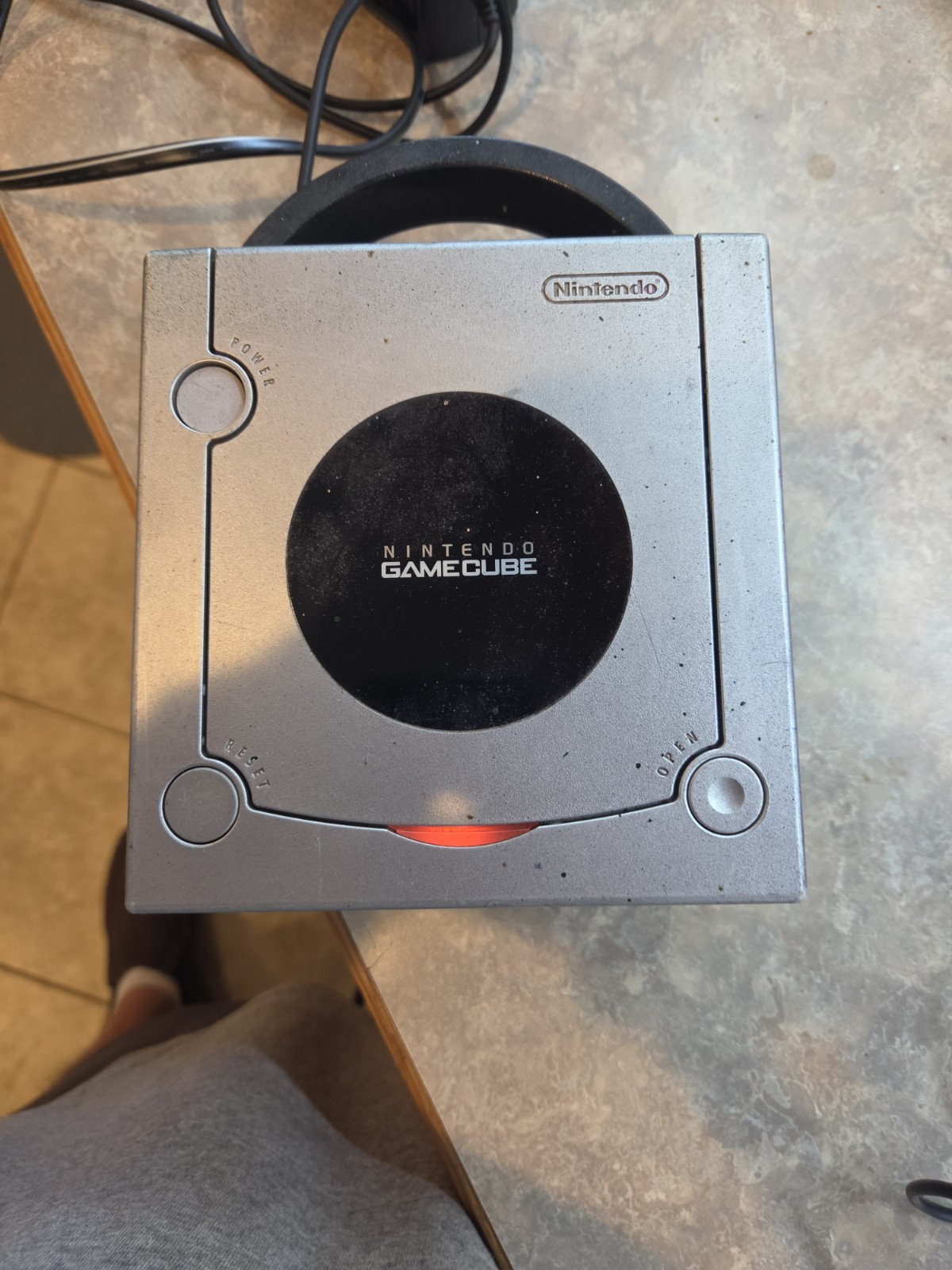Nintendo GameCube Console Silver DOL-001 with Cords and Controller, Tested Works