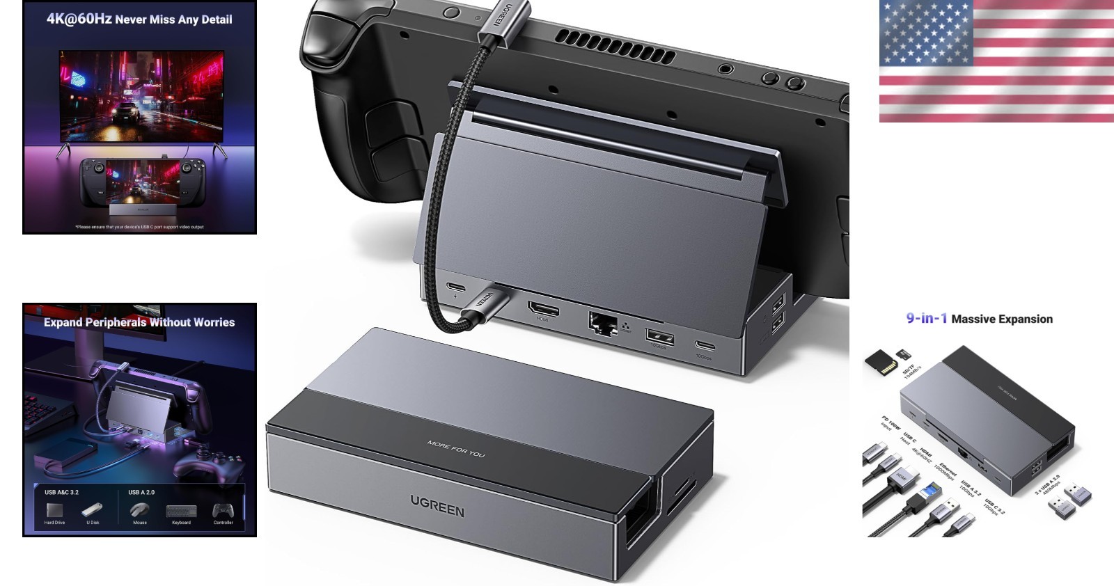 Versatile Docking Station – 4K HDMI, Gigabit Ethernet & Fast Charging for Gaming
