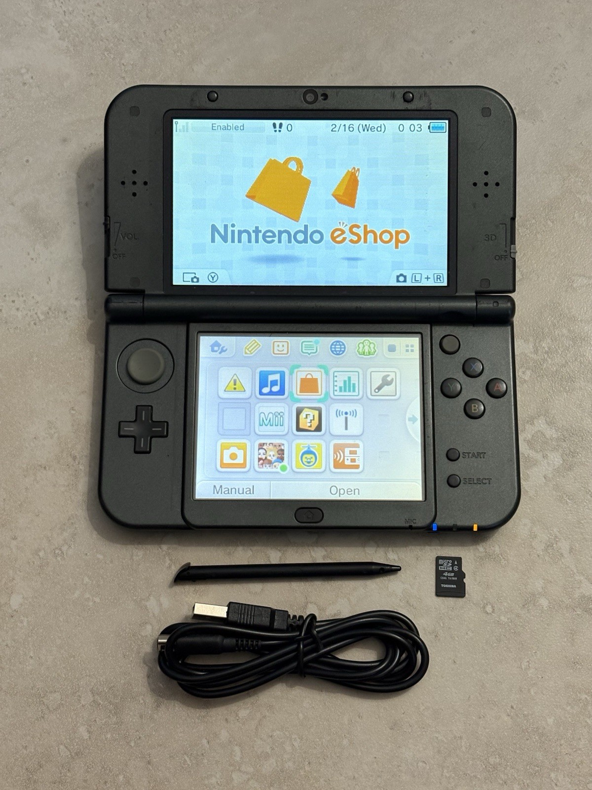 New Nintendo 3DS LL XL Metallic Black Region Free USA Seller Top IPS Very Good