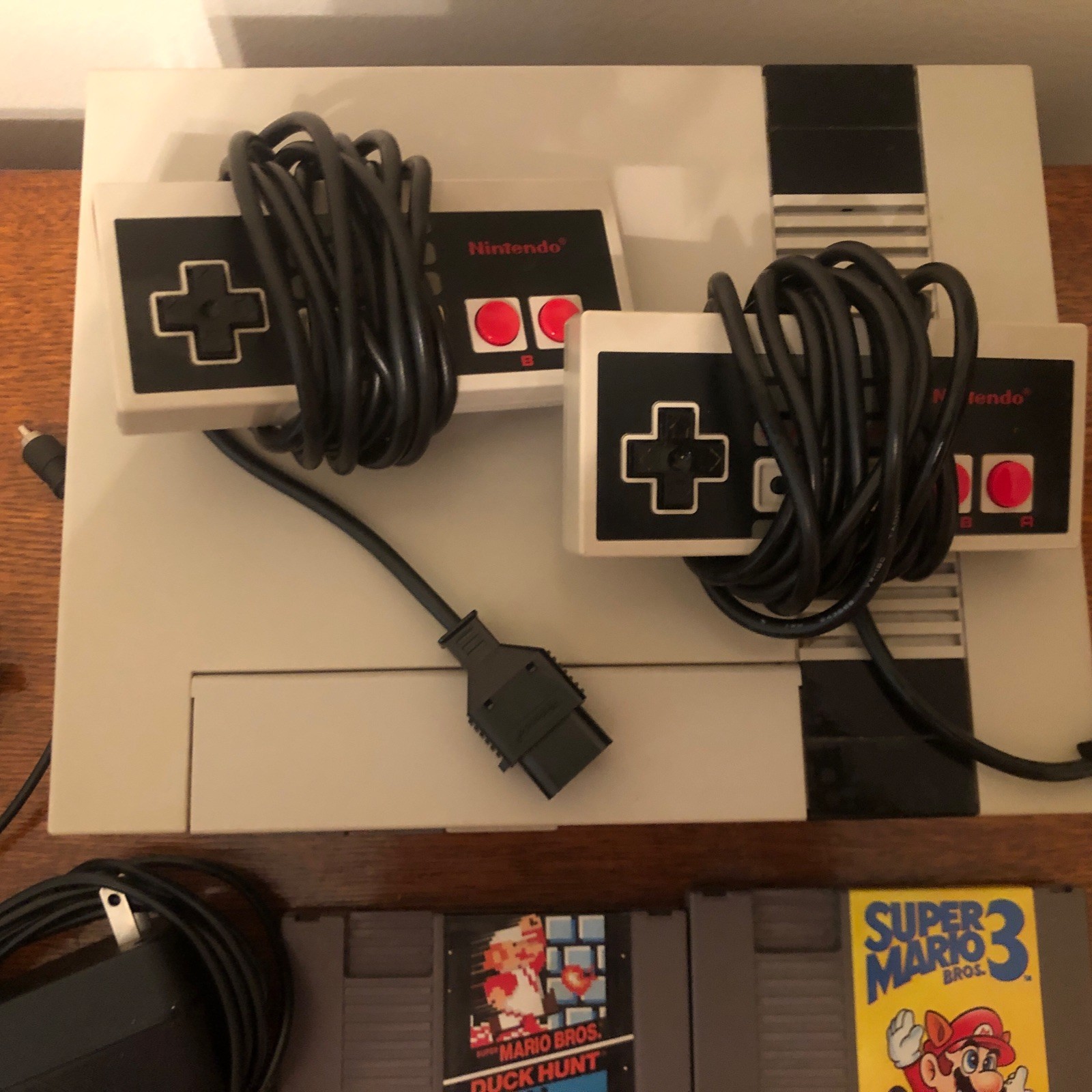 Nintendo NES Action Set Home Console – White/Gray With 2 Controllers & 2 Games