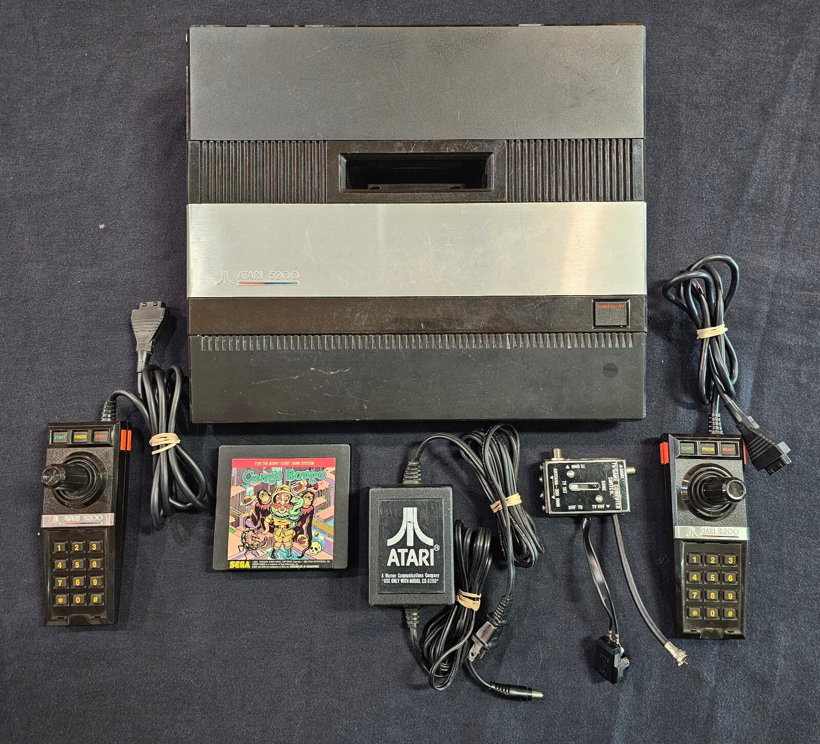 Atari 5200 Console 4 Port w/ Power Adapter Mod – Tested & Working! + Congo Bongo