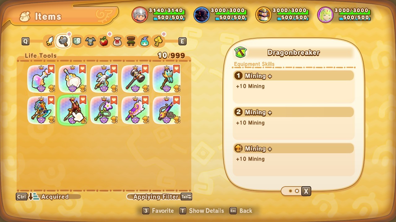 🛠️ Legendary Life Tools Set (All 9) – Fast Delivery – Fantasy Life i