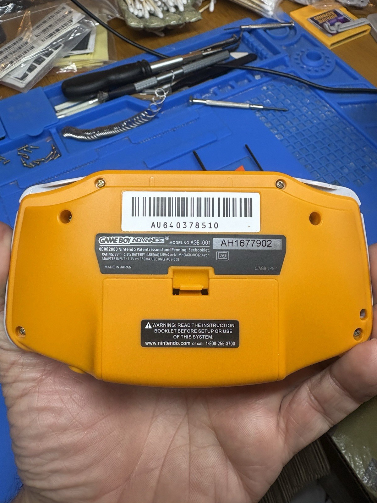Spice Orange Backlit IPS Nintendo Gameboy Advance Glass Lens GBA NES Cart Pouch