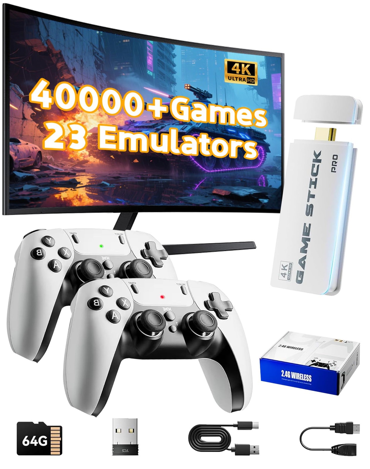 2027 Upgraded Retro Gaming Console Stick Pro, Video Games Stick with 4K HDMI …