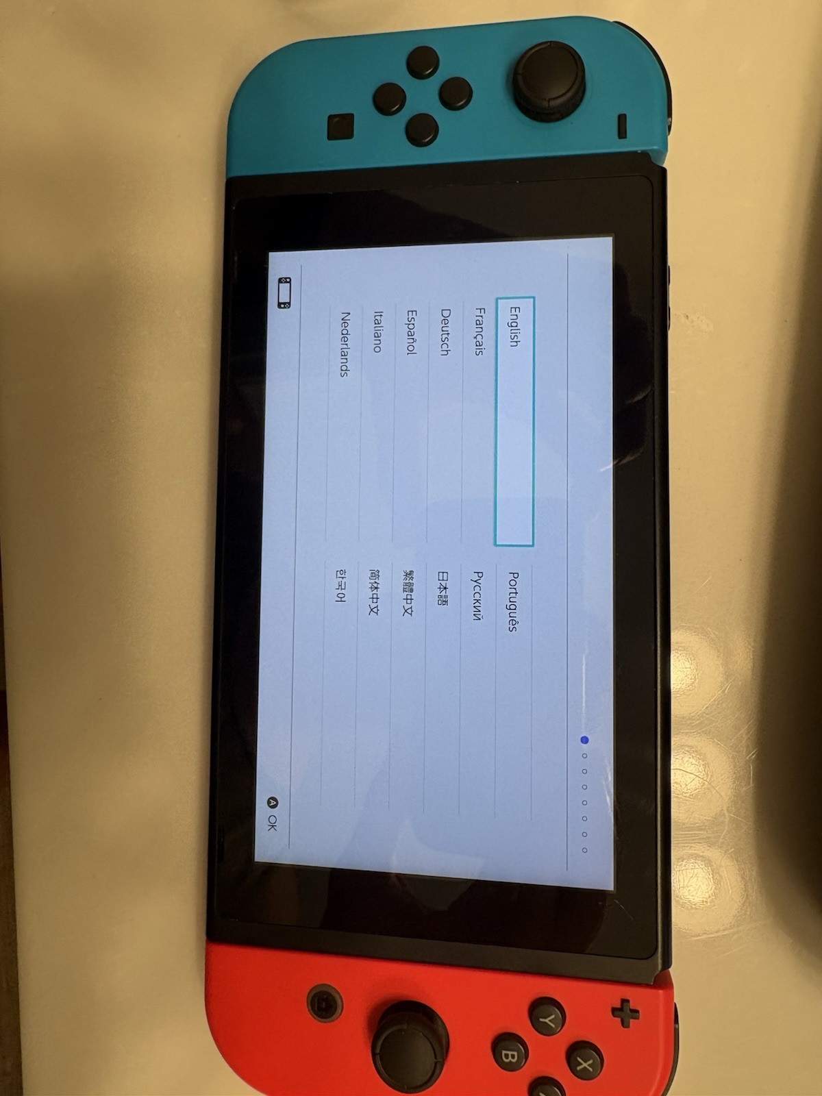 Nintendo Switch HAC-001 console w/ dock, 128gb SD card, joycons, cords, and case