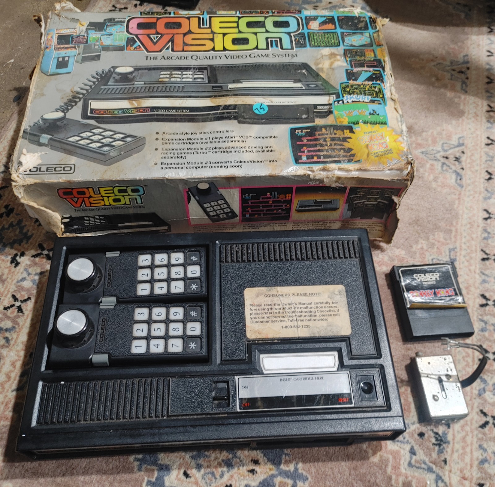 Vintage ColecoVision Video Game System + Donkey Kong Cartridge – UNTESTED