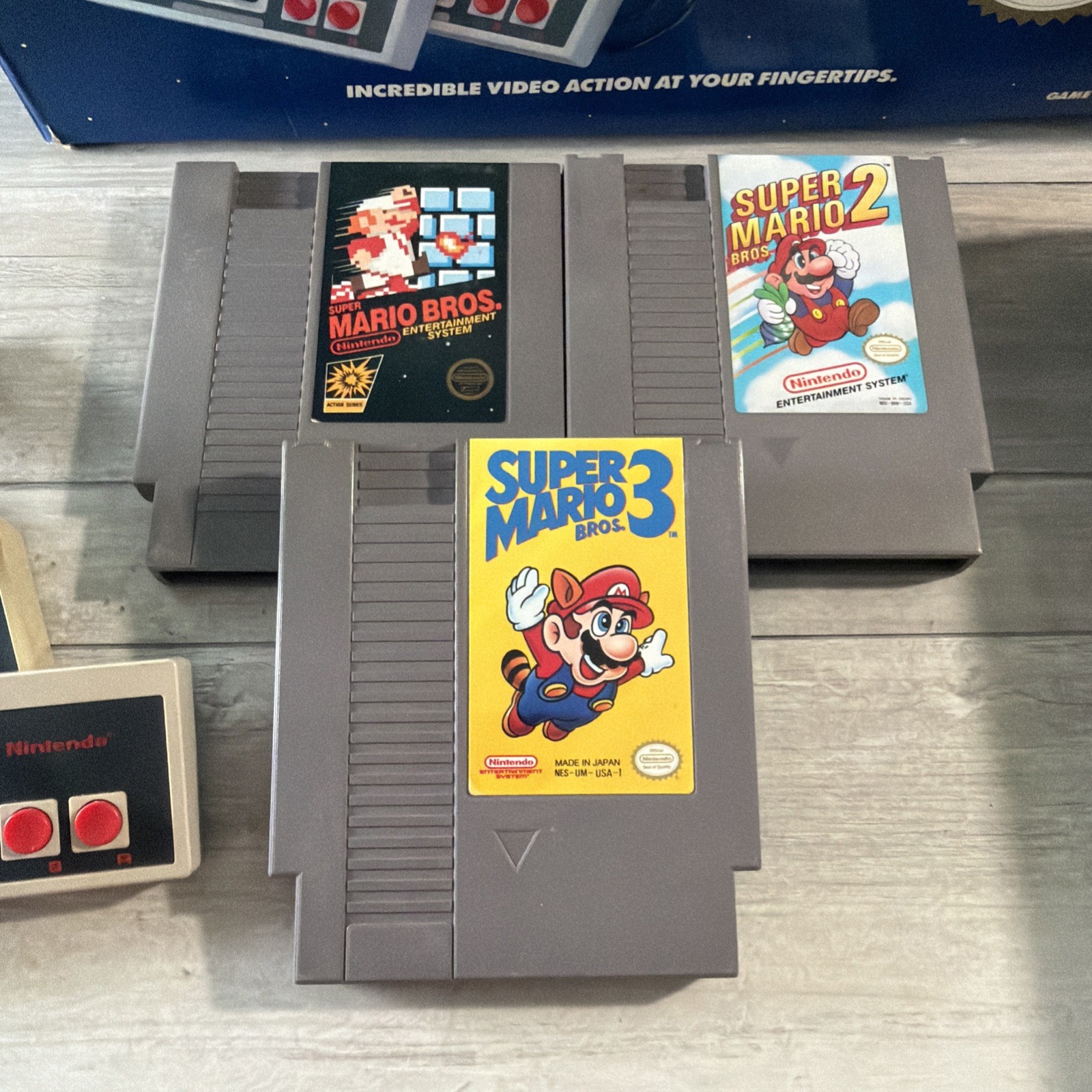 Nintendo NES Control Deck Mario Trilogy 1 2 3 Bundle In Original Box 2 Controls