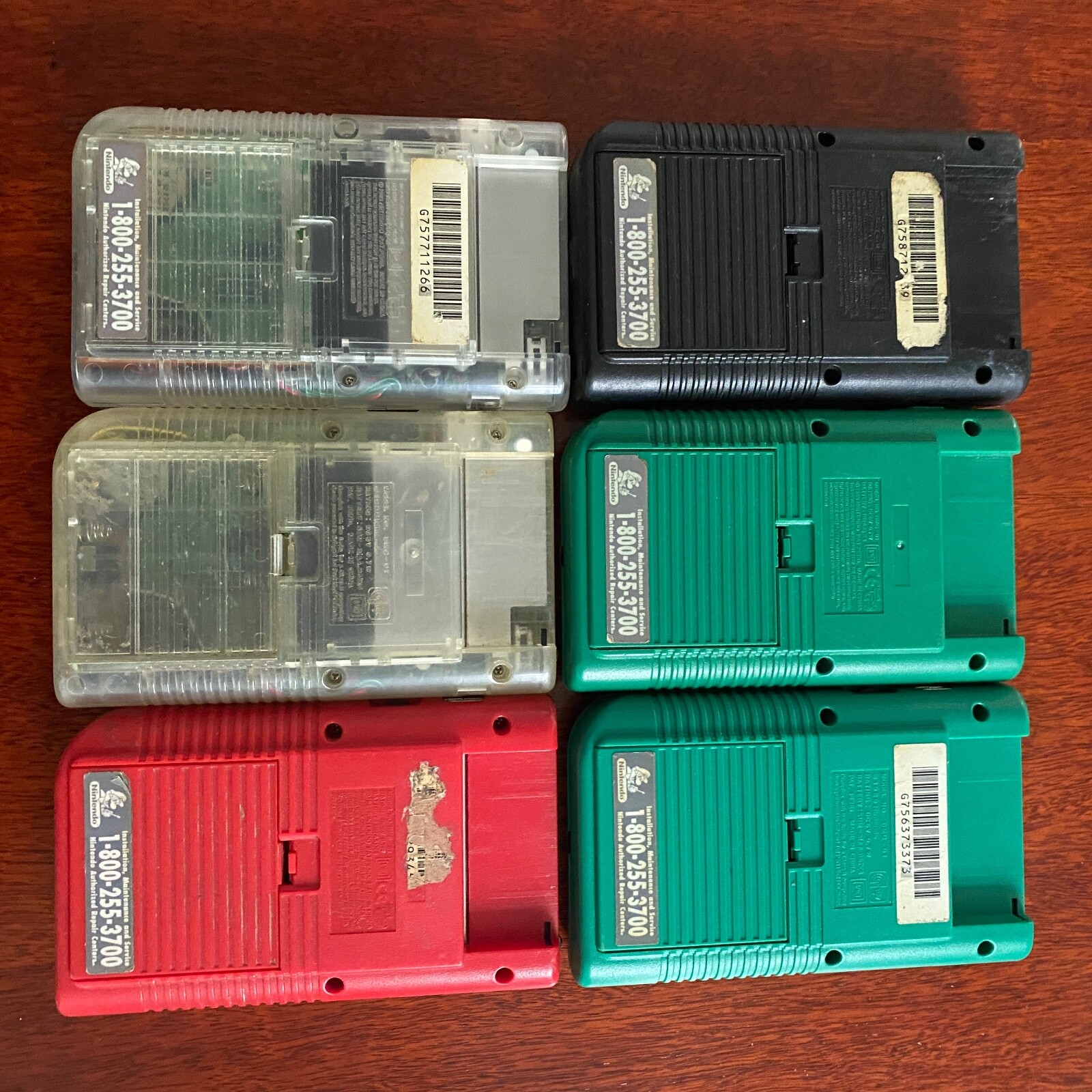 Wholesale Lot – 6pc Original Nintendo Gameboy – Multicolor (Defective buttons)