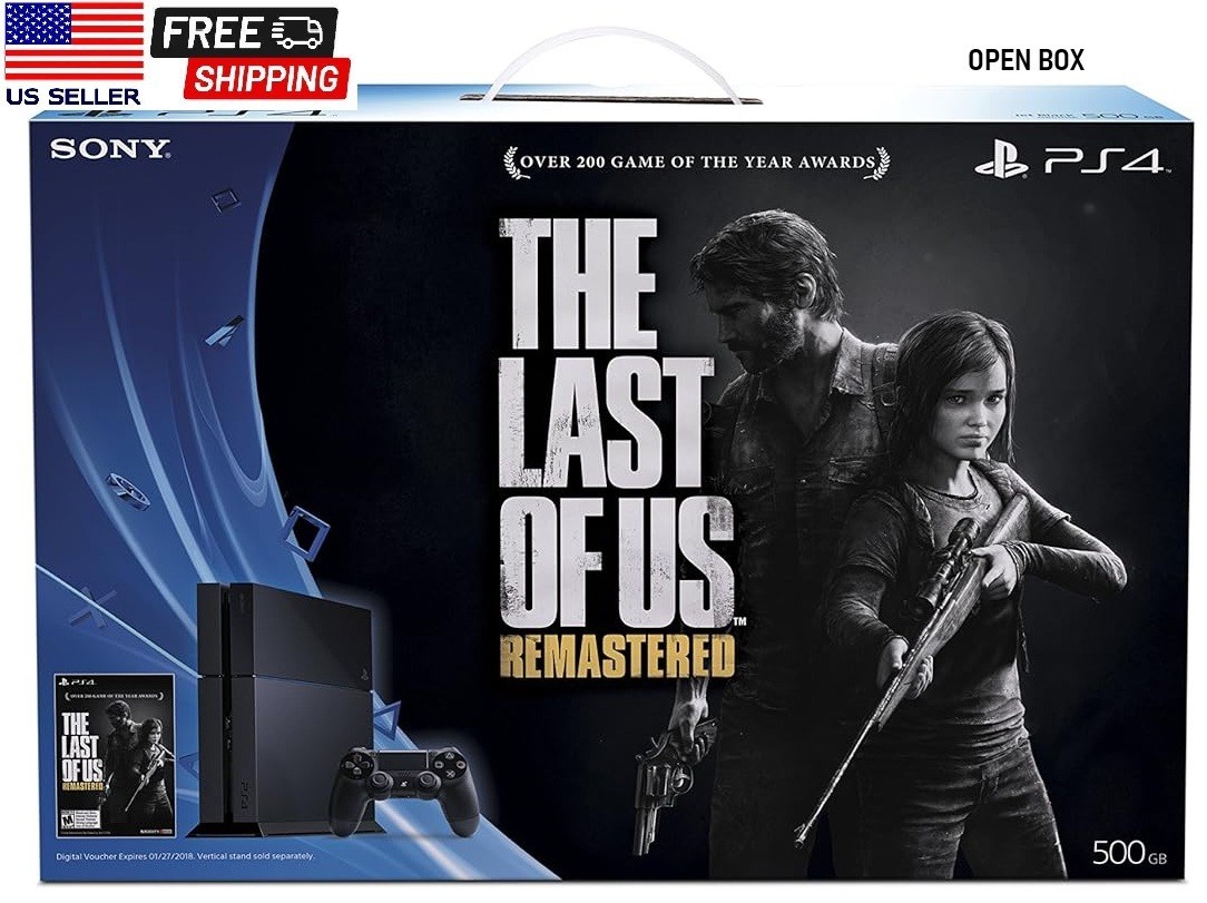 PS4 Sony PlayStation 4 The Last of Us Remastered Bundle 500GB Jet Black-OPEN BOX
