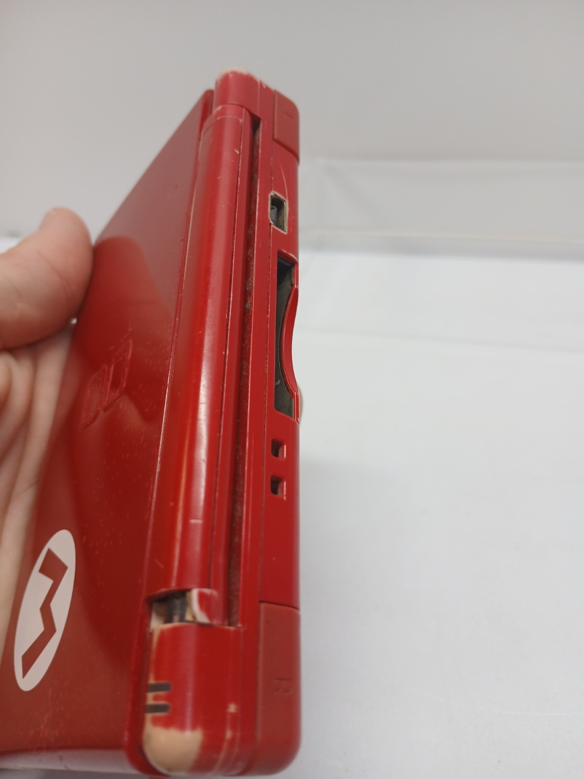 Nintendo DS Lite Red Mario Edition Console USG-001 FOR PARTS or REPAIR