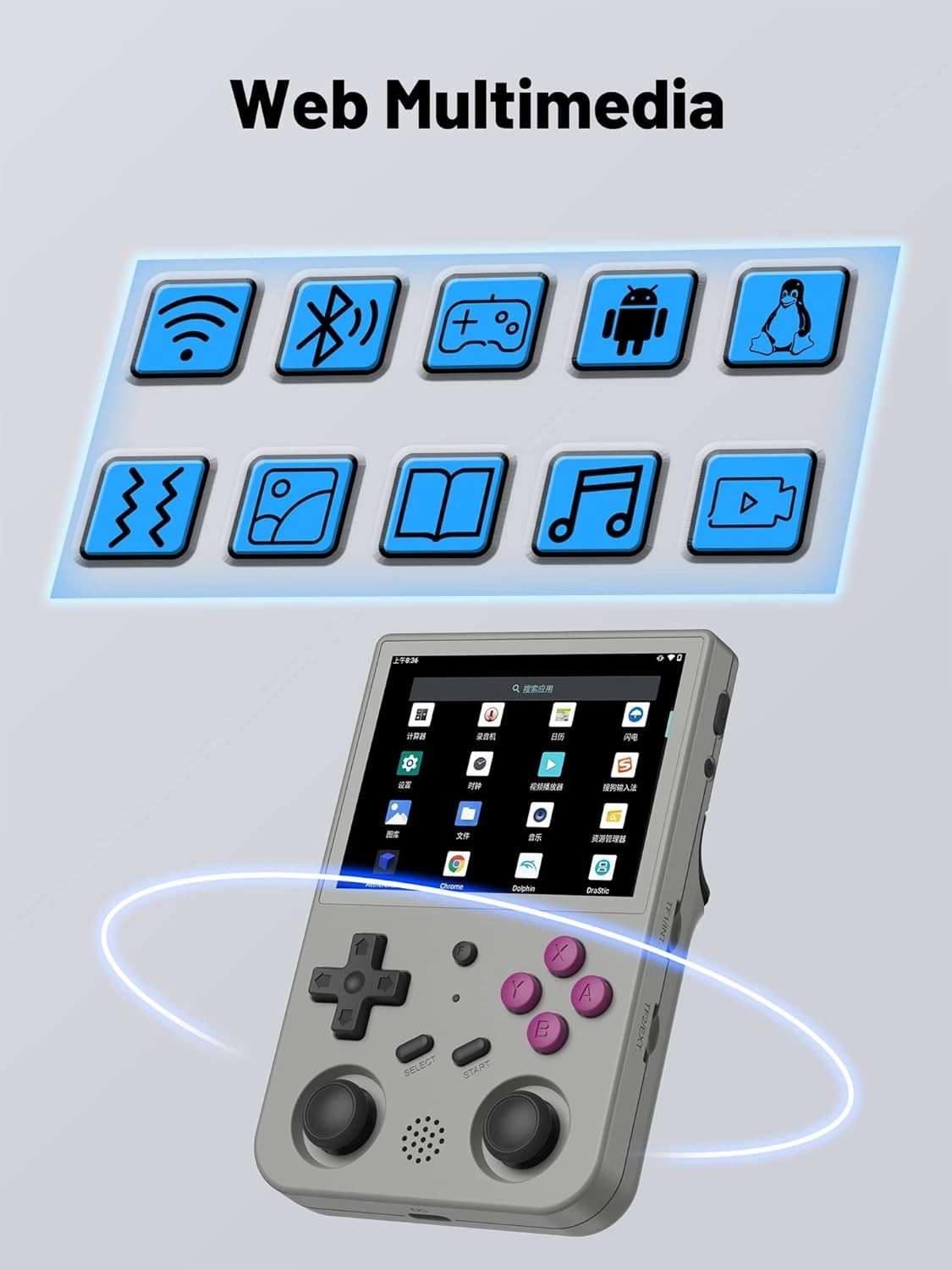 Portable RG353VS Game Player – 3.5″ IPS Screen, 64GB Retro Gaming Experience
