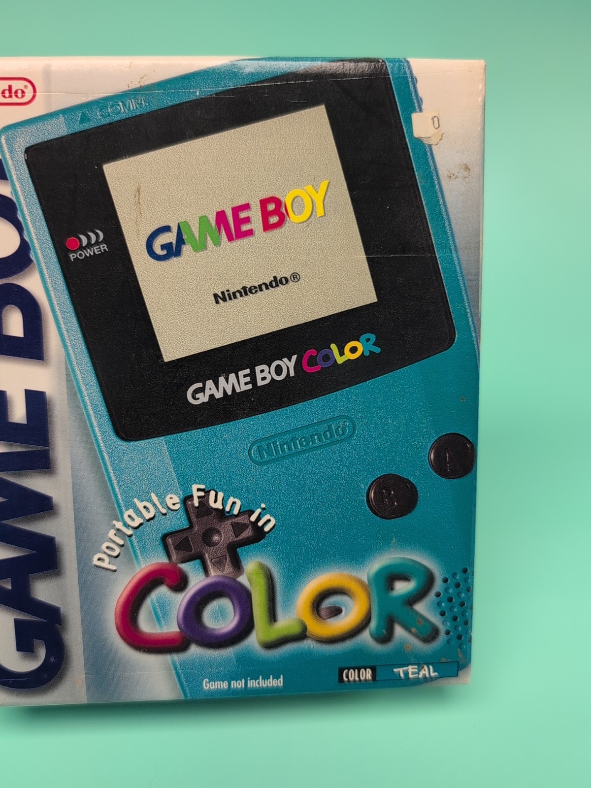Authentic Nintendo Game Boy Color Teal EMPTY Box, Box Only NO CONSOLE