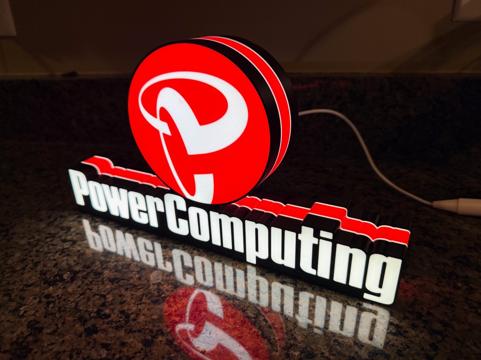 Power Computing Inspired LED Sign 12″ – Light Retro Computer Vintage Wall Deco