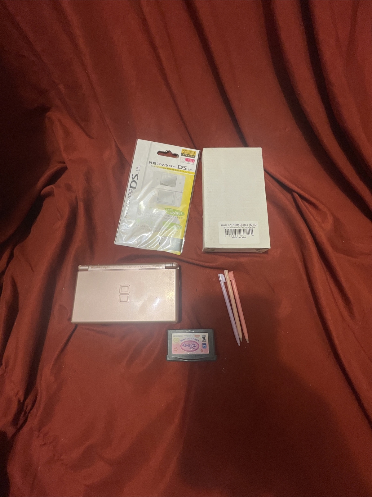 Nintendo DS Lite with AC Charger USG-001- Metallic Rose – GOOD CONDITION