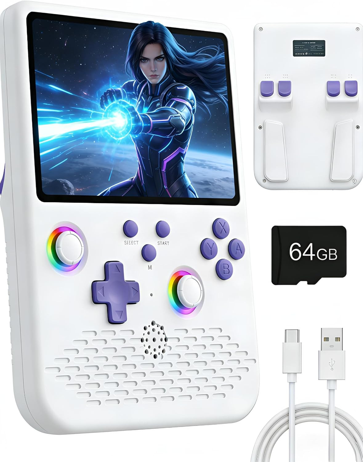 Handheld Game Console, 5 Inch Large Screen Retro Gaming Console with 64GB Storag
