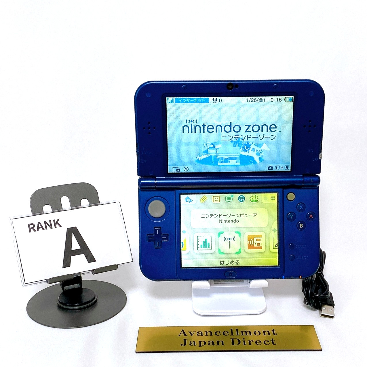 【Top IPS】New Nintendo 3DS LL XL Metallic Blue Console Stylus Japan Tested Rank A