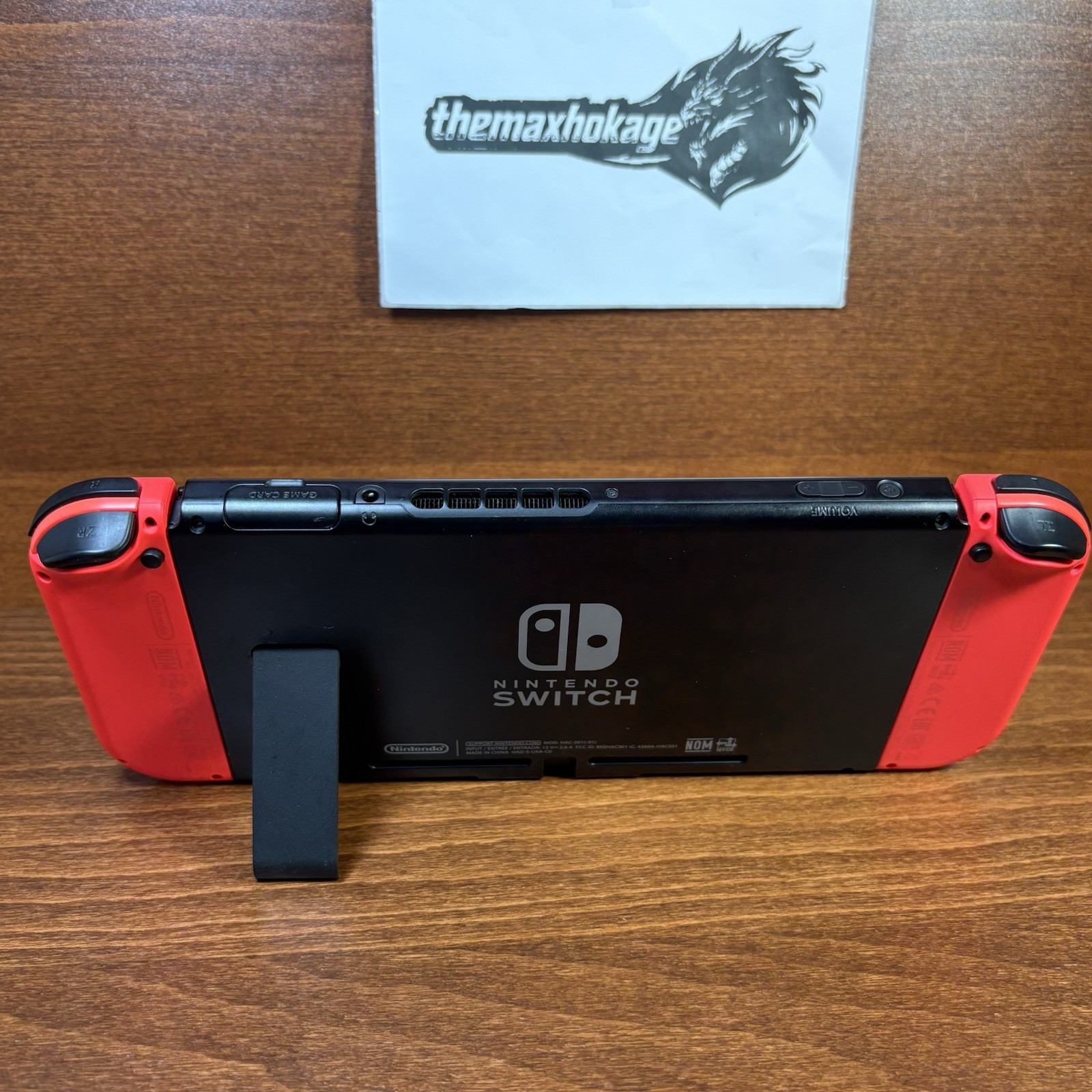 Nintendo Switch with Neon Red Joy-Cons | Works Perfectly | New Red Grip Included