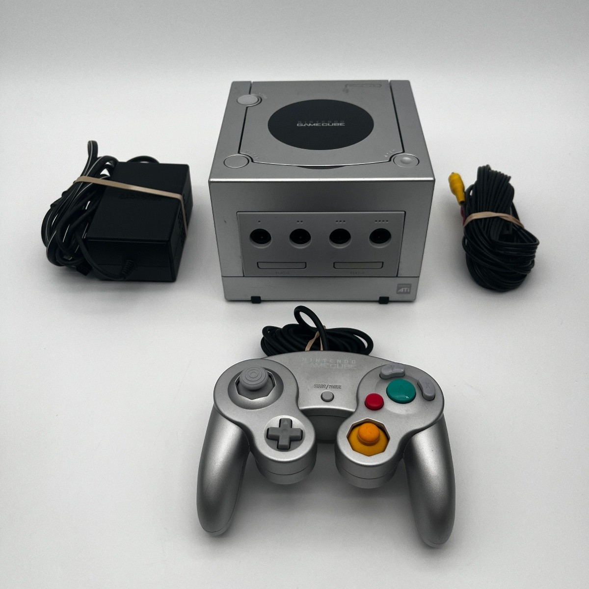 Nintendo GameCube DOL-101 Platinum Silver Console With Power Brick AV