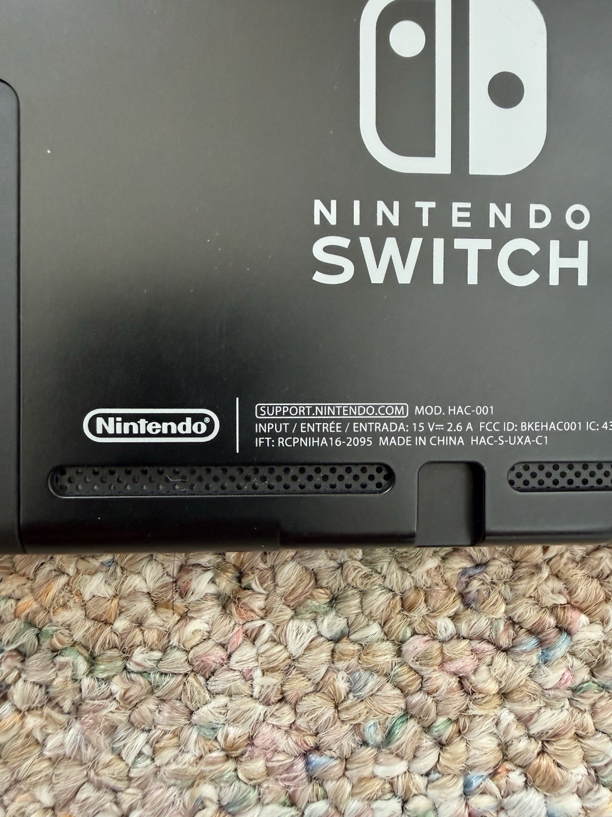 Nintendo Switch V1 HAC-001 Console Bundle Dock Gray Joy-Cons OEM Cables Tested