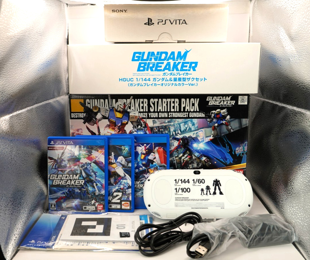 【NM】 PS Vita PCHJ-60001 Gundam Breaker Complete Set Console Trilogy Games Gunpla