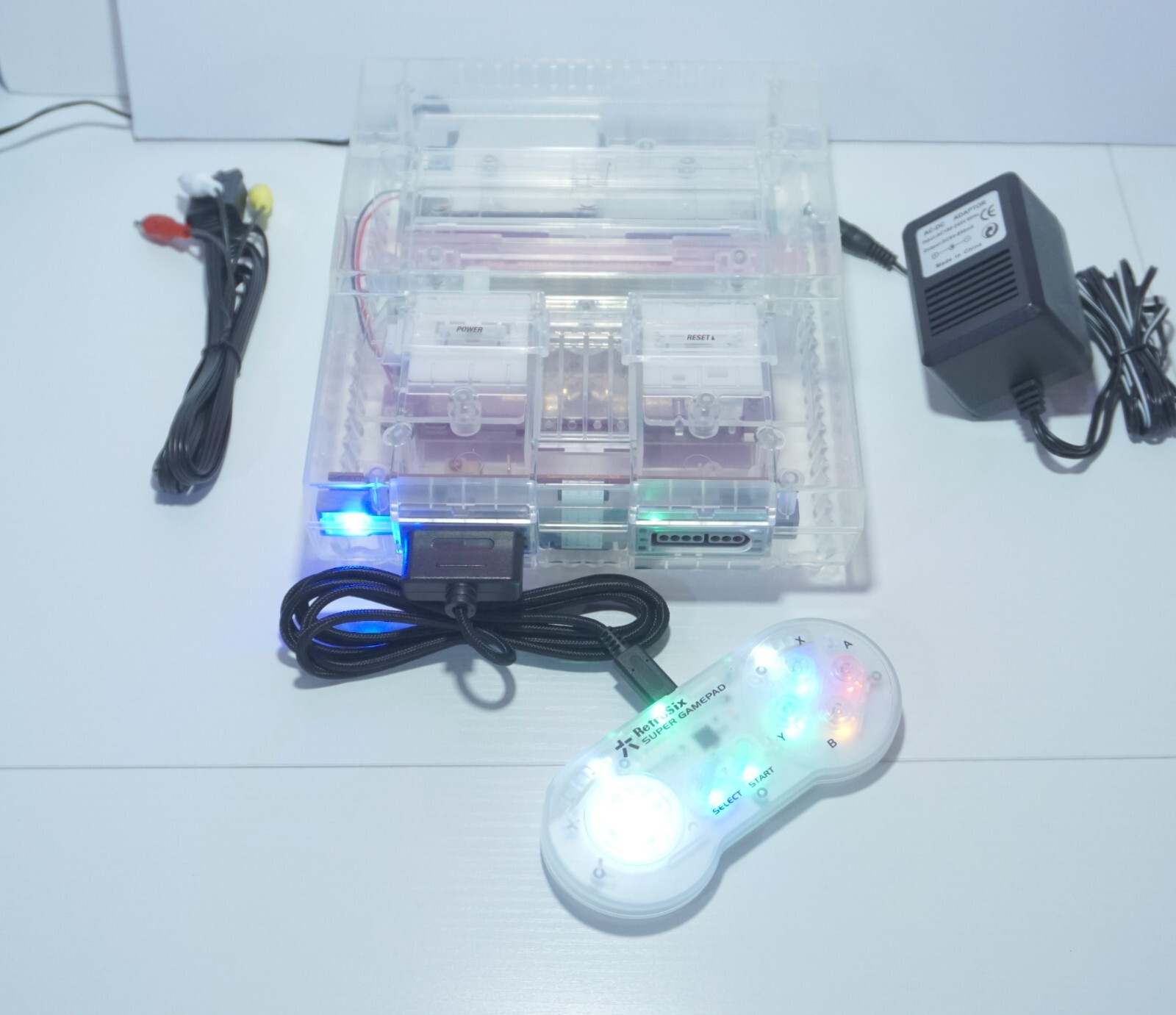 Authentic Transparent Clear Super Nintendo SNES Video Game Console SNS-001