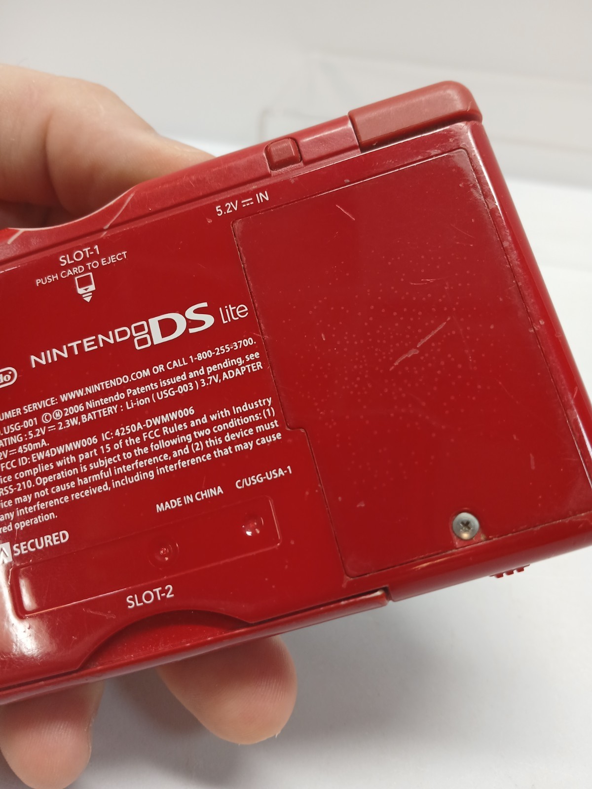 Nintendo DS Lite Red Mario Edition Console USG-001 FOR PARTS or REPAIR