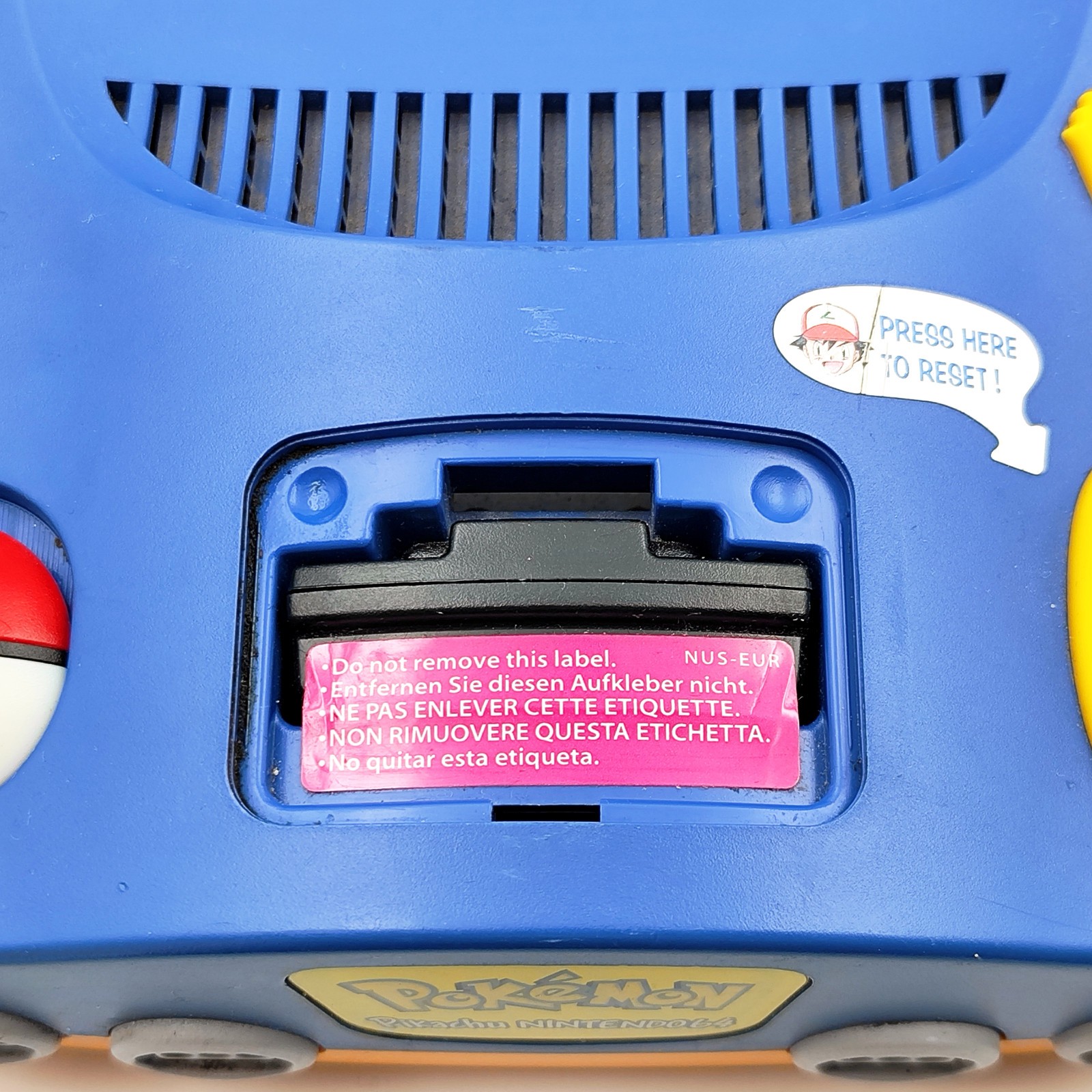 Nintendo 64 Pikachu Edition Console + Controller + Hey You Pikachu! NO PSU