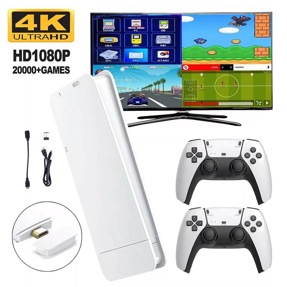 Video Game Console Retro 40000+ Games TV Stick 128G 4K HDMI 2Wireless Controller