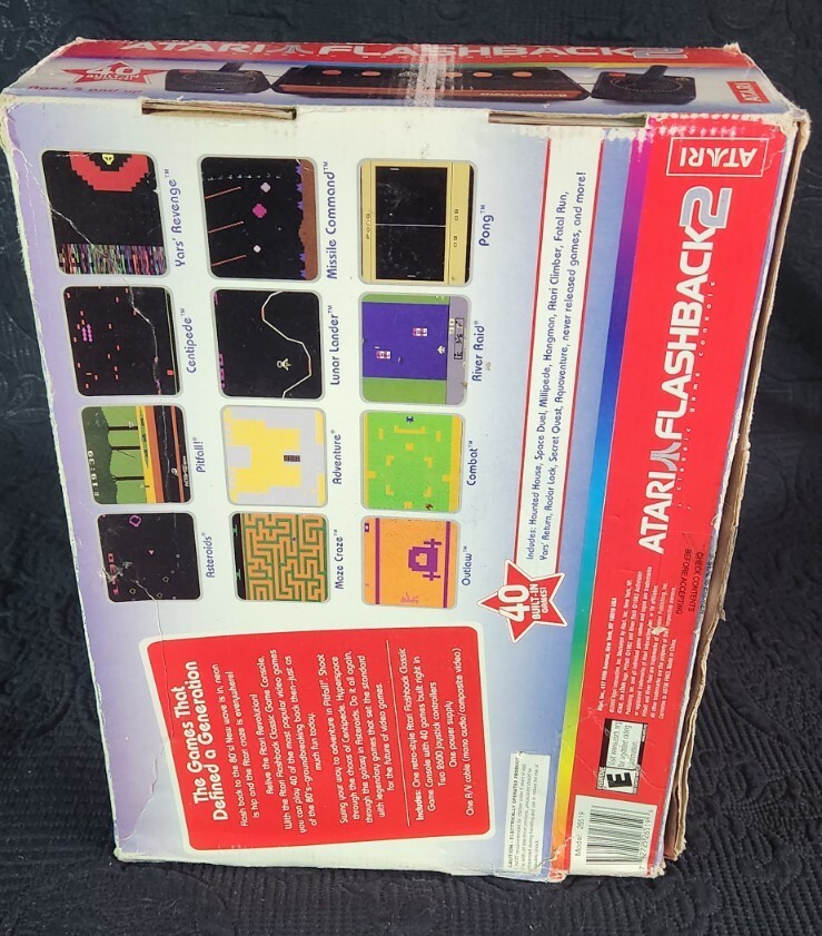 💥ATARI FLASHBACK 2 Classic Game Console TV Plug In 40 Built In Games. Tested💥