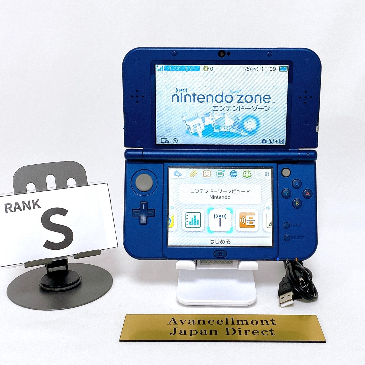 【Top IPS】New Nintendo 3DS LL XL Metallic Blue Japan Console Tested Rank S Rare