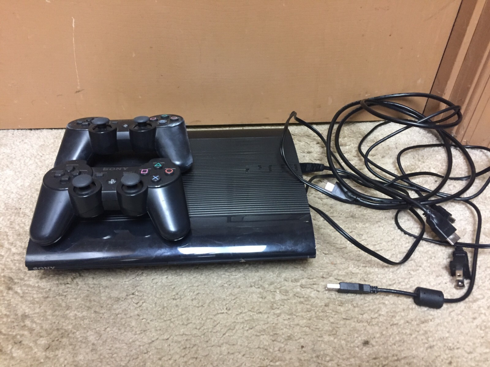 Sony PlayStation 3 PS3 CECH-4201B Super Slim 250GB Black Console Bundle Lot