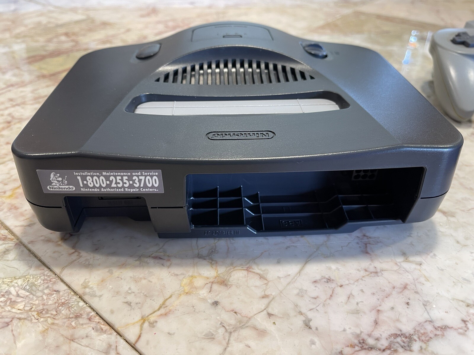 Nintendo N64 Charcoal Gray Console w/Gray & Atomic Purple Controllers – Cleaned