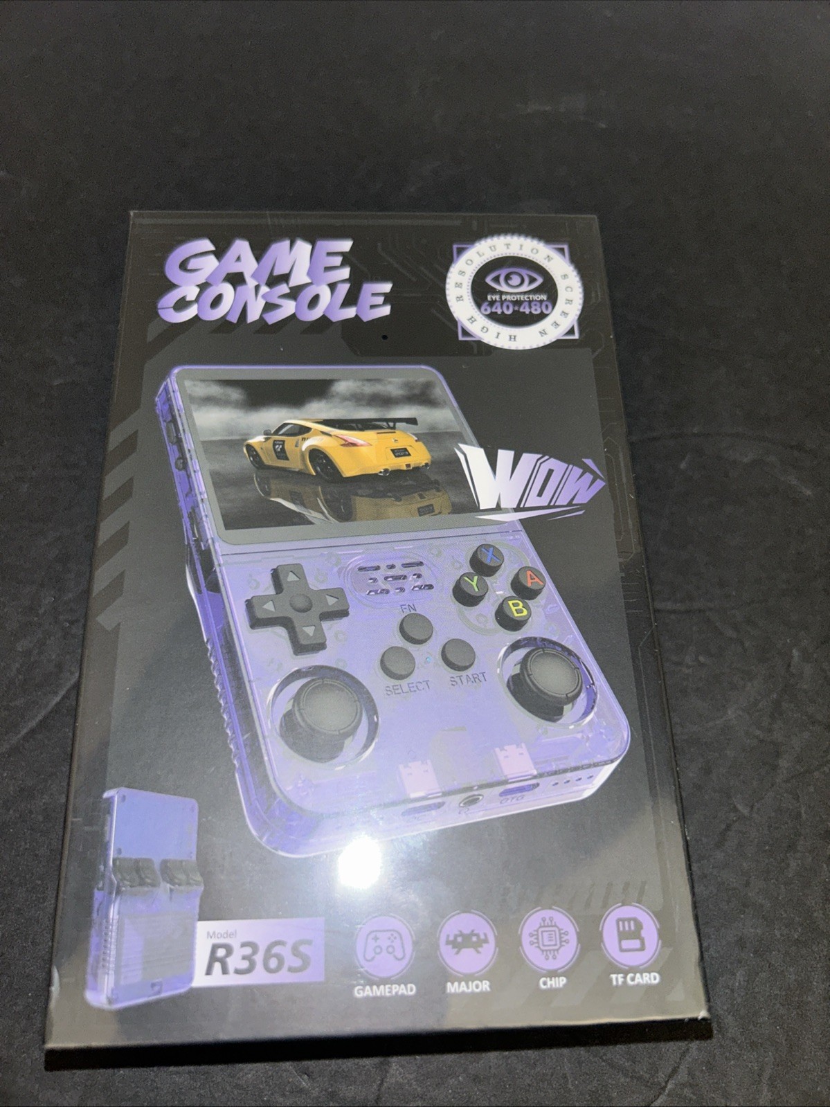 Hand held Retro Game Console Model R36S purple 20,000 built in games SEALED