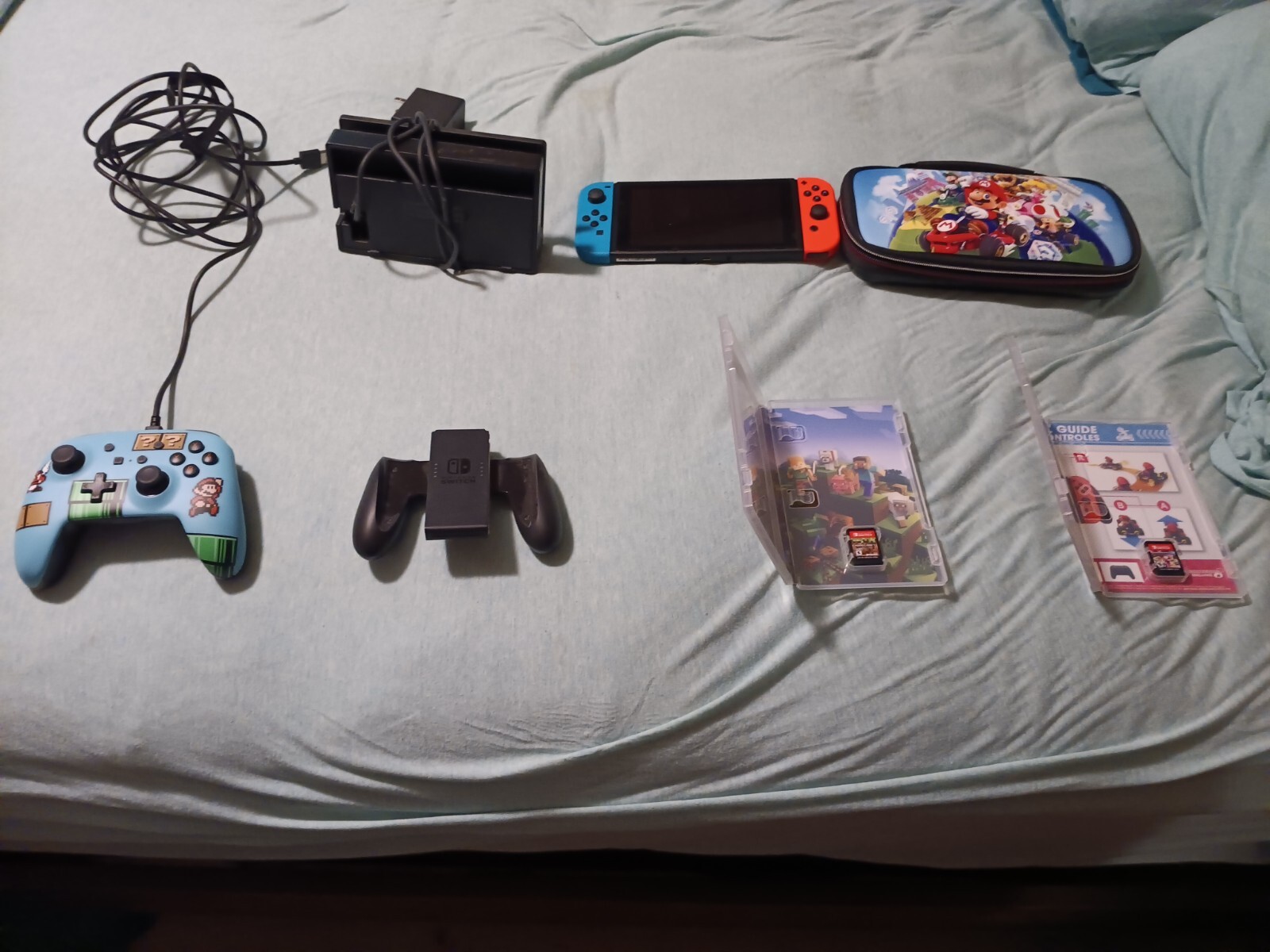 Nintendo Switch. Blue and red controller.