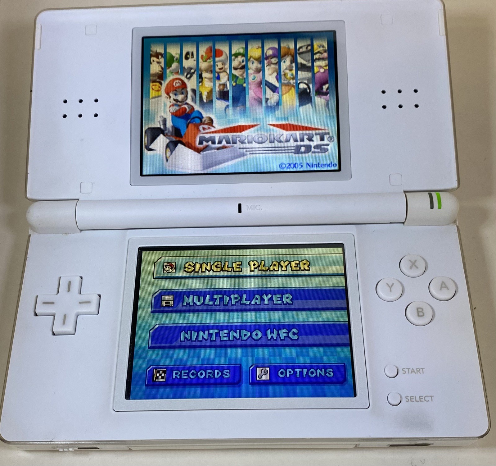 Nintendo DS Lite Polar White w/ Charger, Stylus, and Slot-2 Dust Cover