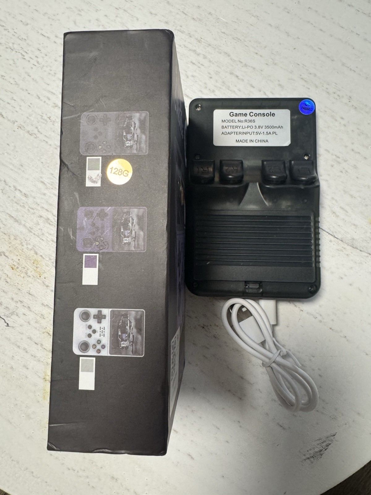 R36S Black Handheld Game Console, 128GB, 640×480, USB, TF Card Support