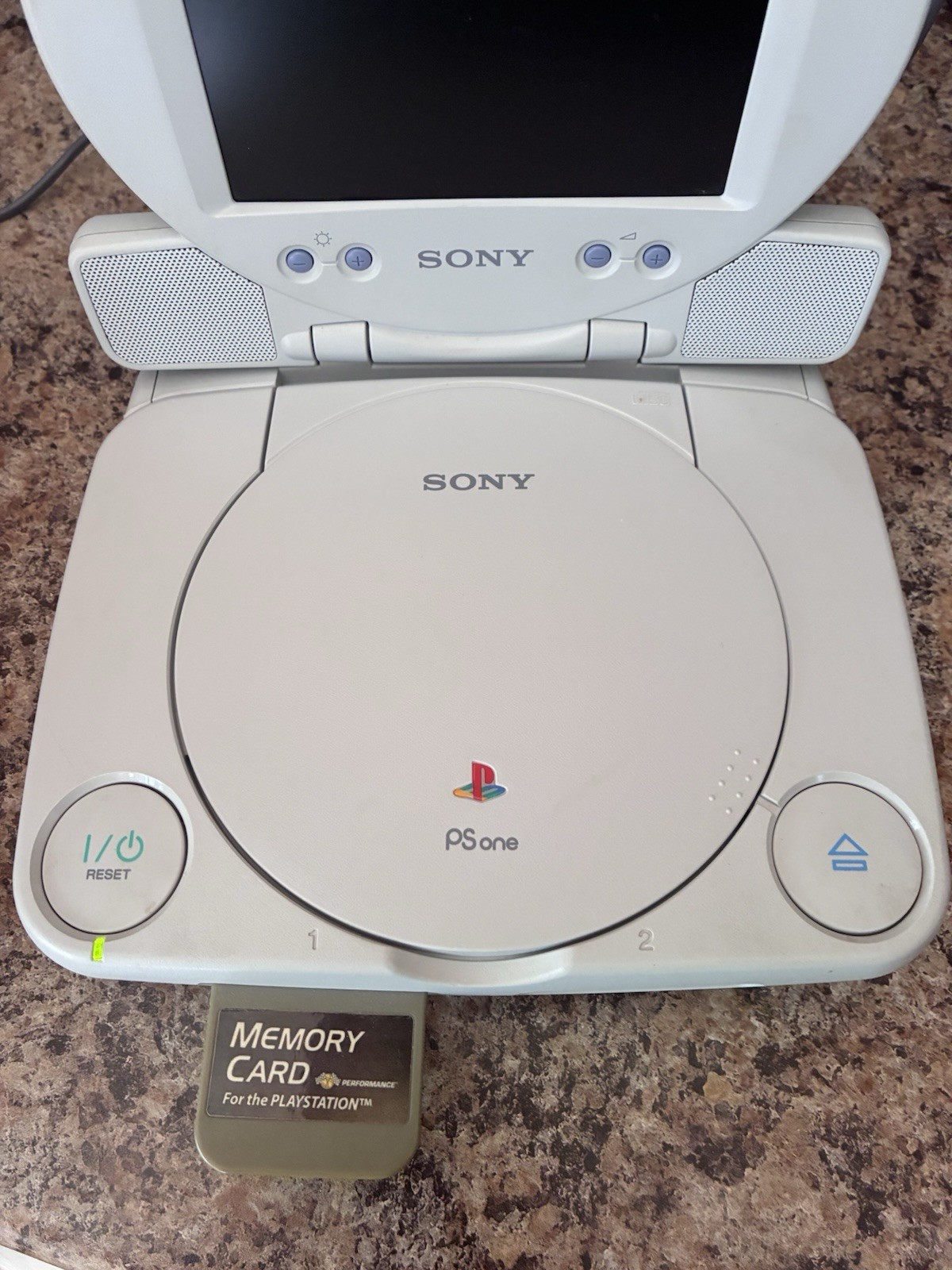 Sony PS One Console & LCD Screen SCPH101 Power Cord Controller Power Tested Only