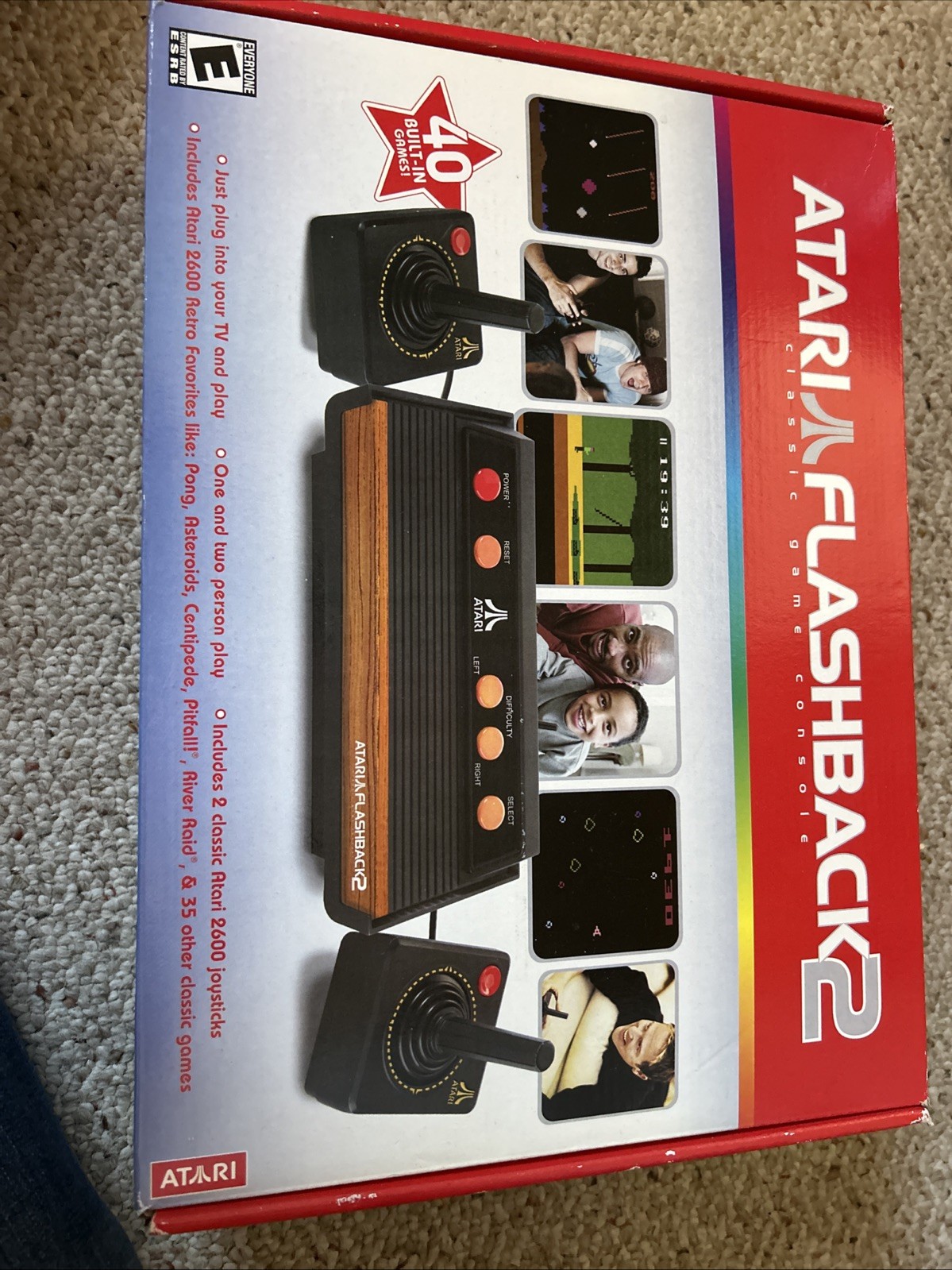 2005 ATARI Flashback 2 Classic Game Console 40 Games Joysticks 2600 Retro Box