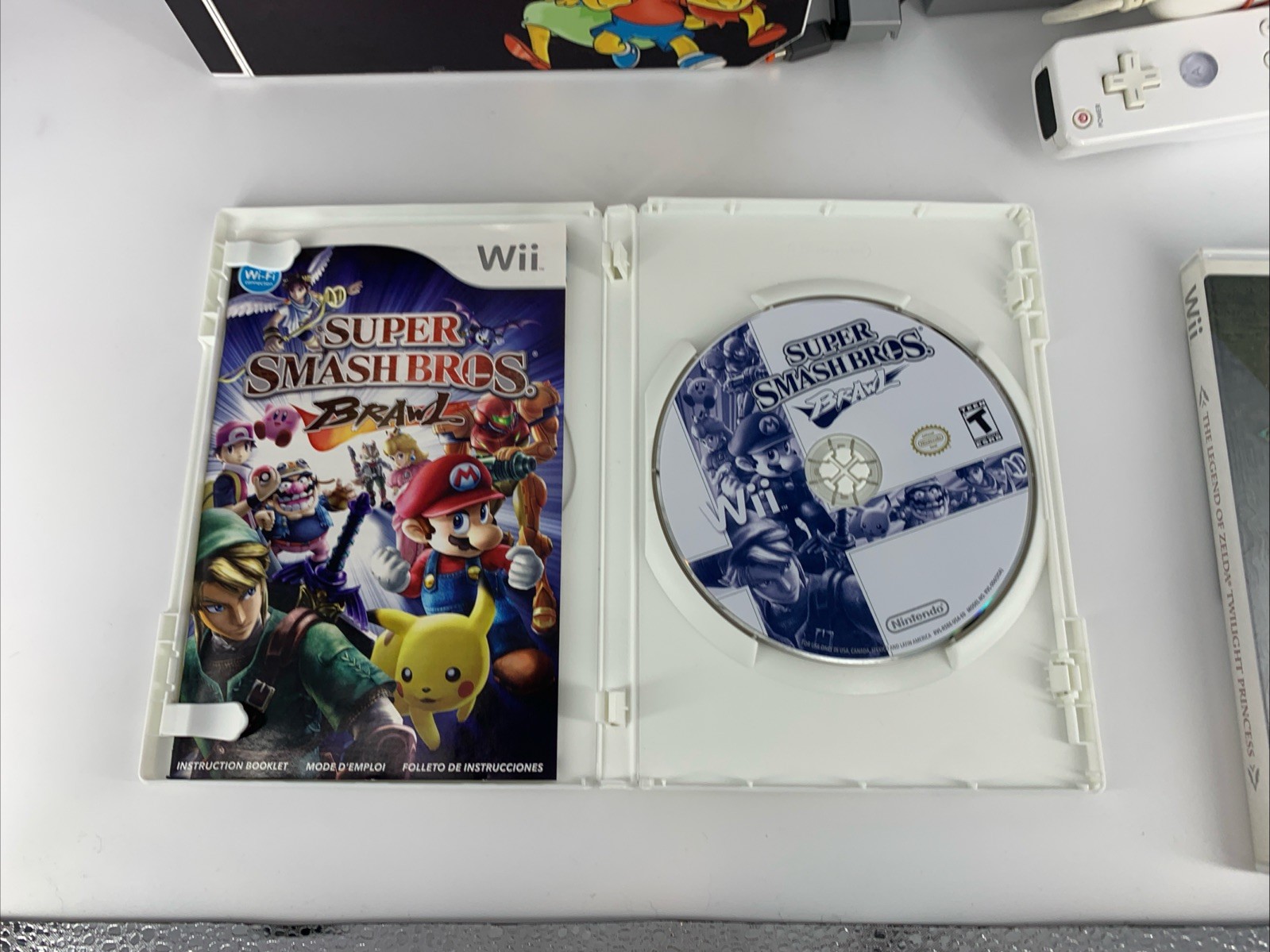 Nintendo Wii Console Bundle SIMPSONS Skin Zelda Link Mario Kart Super Smash